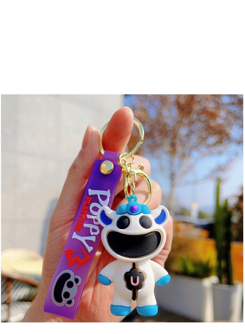 New SmilingCritters Chapter 3 CatNap Keychain,Smiling Critters Keychain,Cute CatNap Cartoon Anime SmilingCritters Keychain Toy for Game Fans Kids Birthday Gift 4pcs - Image 2